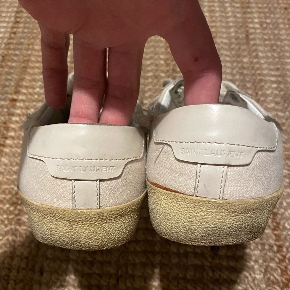 Saint Laurent Off-White Canvas Sneakers - Picture 5 of 10